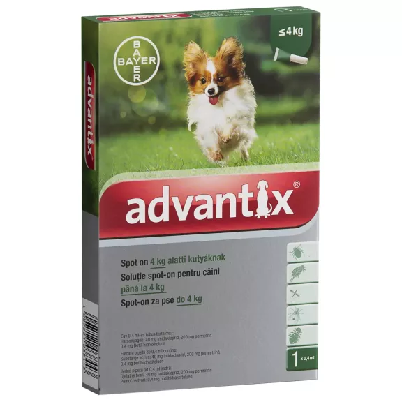 ADVANTIX SPOT ON 0-4KG KUTYA 1X0,4ML ADVANTIX SPOT ON 0-4KG KUTYA 1X0,4ML