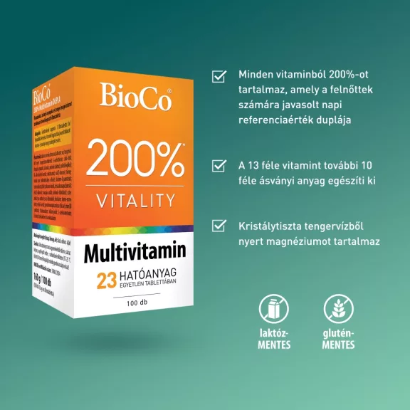 BioCo 200% multivitamin dupla filmtabletta 100 db