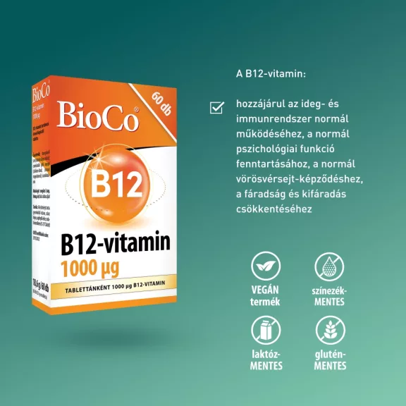 BioCo B12-vitamin 1000 mcg tabletta 60 db BioCo B12-vitamin 1000 mcg tabletta 60 db