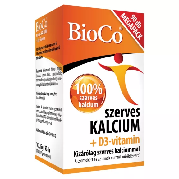BioCo szerves kalcium + D3-vitamin filmtabletta 90 db BioCo szerves kalcium + D3-vitamin filmtabletta 90 db