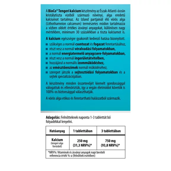 BioCo CA tengeri kalcium tabletta 90 db BioCo CA tengeri kalcium tabletta 90 db