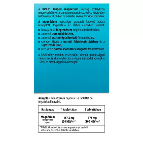 BioCo tengeri magnézium tabletta 90 db BioCo tengeri magnézium tabletta 90 db