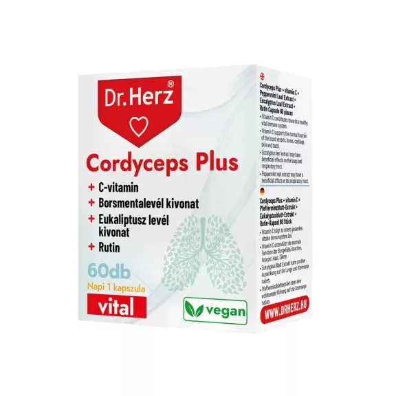 DR. Herz Cordyceps Plus + C-vitamin kapszula 60 db DR. Herz Cordyceps Plus + C-vitamin kapszula 60 db