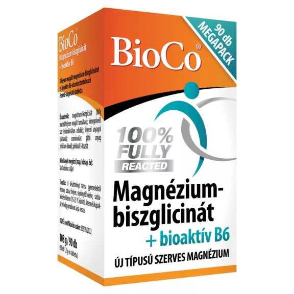 BioCo magnézium-biszglicinát + bioaktív B6 tabletta 90 db BioCo magnézium-biszglicinát + bioaktív B6 tabletta 90 db