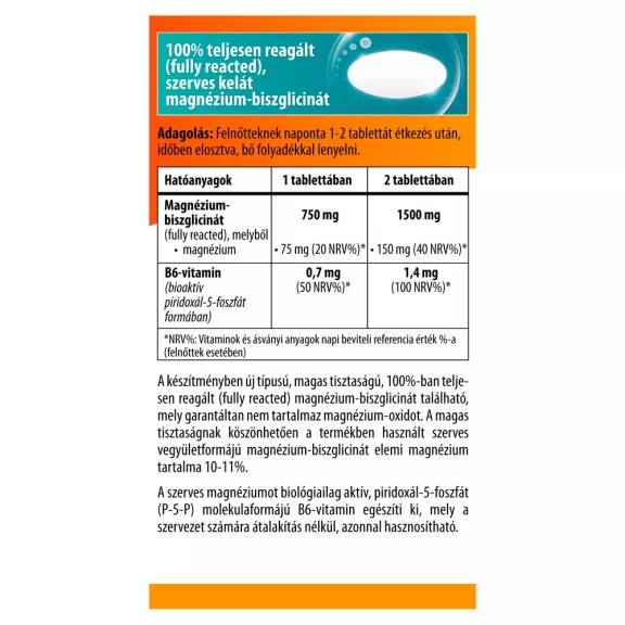 BioCo magnézium-biszglicinát + bioaktív B6 tabletta 90 db BioCo magnézium-biszglicinát + bioaktív B6 tabletta 90 db