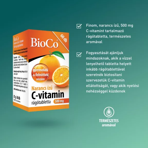 BioCo C-vitamin 500 mg rágótabletta narancs 60 db BioCo C-vitamin 500 mg rágótabletta narancs 60 db