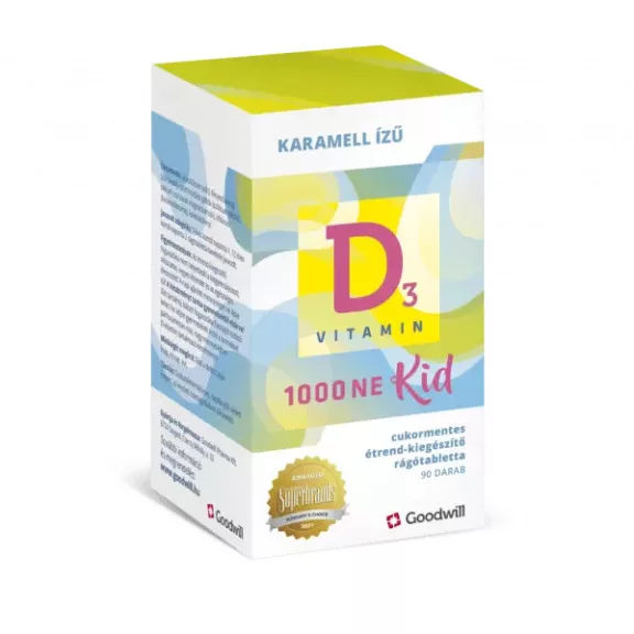 Goodwill D3-vitamin kid 1000NE rágótabletta 90 db Goodwill D3-vitamin kid 1000NE rágótabletta 90 db