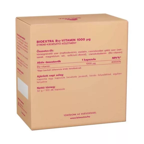 BIOEXTRA B12-VITAMIN 1000MCG KAPSZULA 100X BIOEXTRA B12-VITAMIN 1000MCG KAPSZULA 100X
