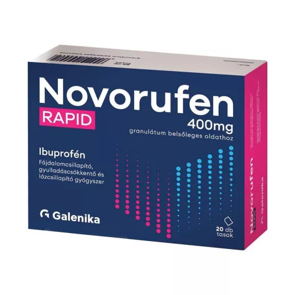 Novorufen Rapid 400 mg granulátum belsőleges oldatos 20 db Novorufen Rapid 400 mg granulátum belsőleges oldatos 20 db