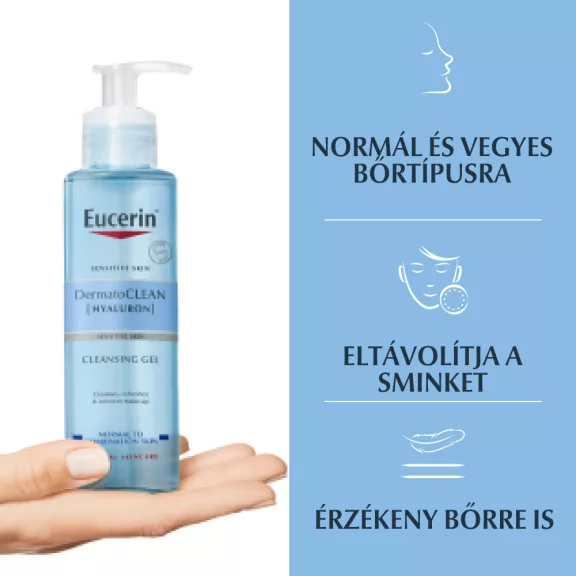 Eucerin DermatoCLEAN [HYALURON] mélytisztító, habzó arclemosó zselé 200 ml