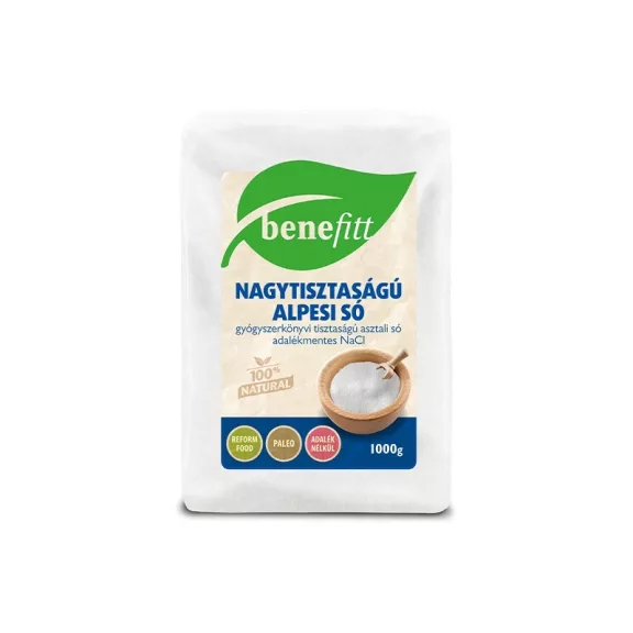 Interherb BeneFitt Nagytisztaságú Alpesi Só 1 kg Interherb BeneFitt Nagytisztaságú Alpesi Só 1 kg