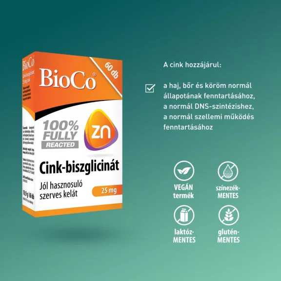 BioCo Cink-biszglicinát 25 mg tabletta 60 db