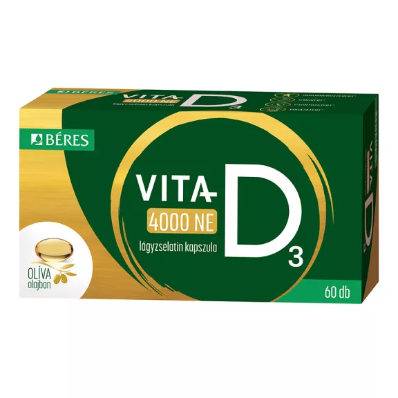 BÉRES VITA-D3 4000NE LÁGYZSELATIN KAPSZULA 60X BÉRES VITA-D3 4000NE LÁGYZSELATIN KAPSZULA 60X