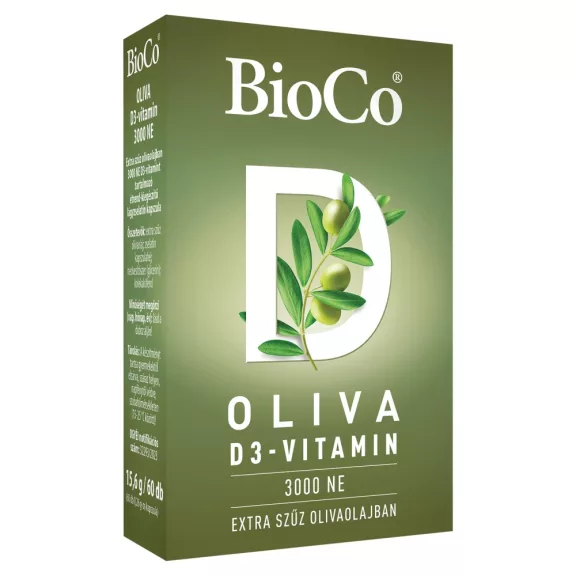 BioCo OLIVA D3-vitamin 3000 NE lágyzselatin kapszula 60 db