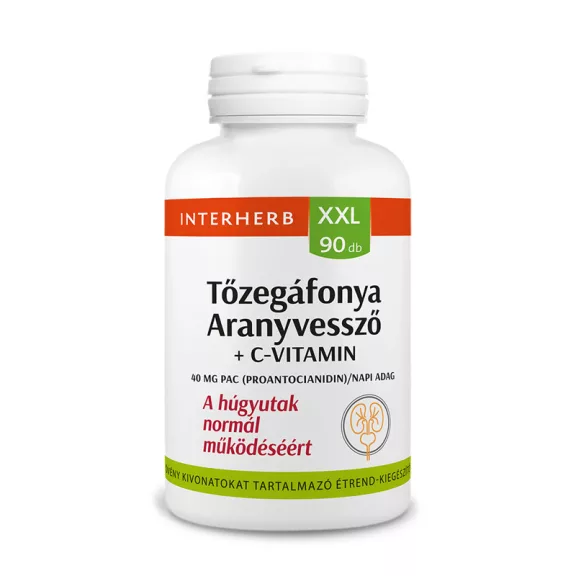 Interherb XXL Tőzegáfonya & Aranyvessző+C-Vitamin Kapszula 90 db Interherb XXL Tőzegáfonya & Aranyvessző+C-Vitamin Kapszula 90 db