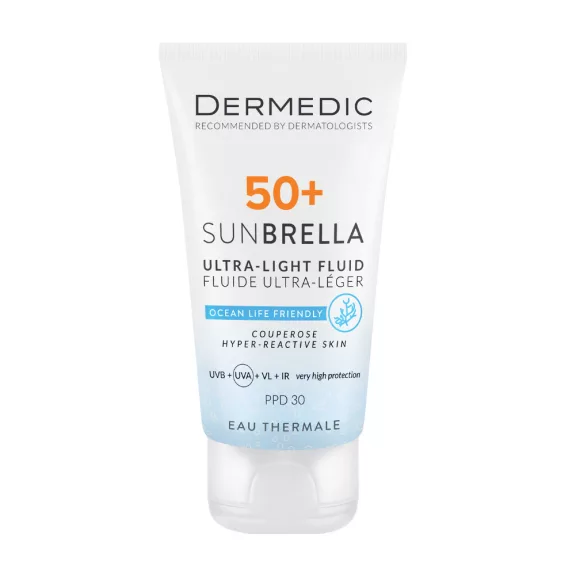 Dermedic Sunbrella Ultra-Light Fluid SPF50+ rozaceás bőrre 40 ml Dermedic Sunbrella Ultra-Light Fluid SPF50+ rozaceás bőrre 40 ml