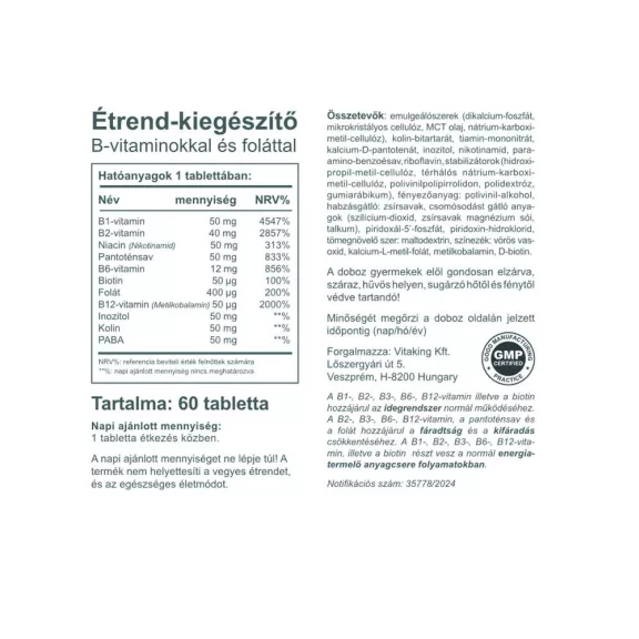 Vitaking Mega B-50 komplex 60 db