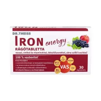   Dr. Theiss Iron Energy édesítővel rágótabletta alma-szőlő ízű 30 db