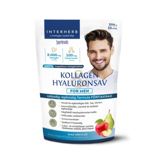 Interherb Kollagén Hyaluronsav Por For Men Alma-Körte 396 g Interherb Kollagén Hyaluronsav Por For Men Alma-Körte 396 g