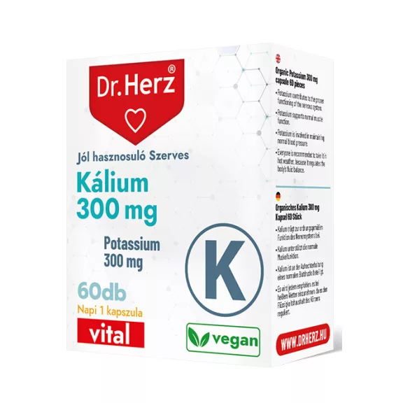 Dr. Herz Szerves Kálium 300 mg kapszula 60 db Dr. Herz Szerves Kálium 300 mg kapszula 60 db
