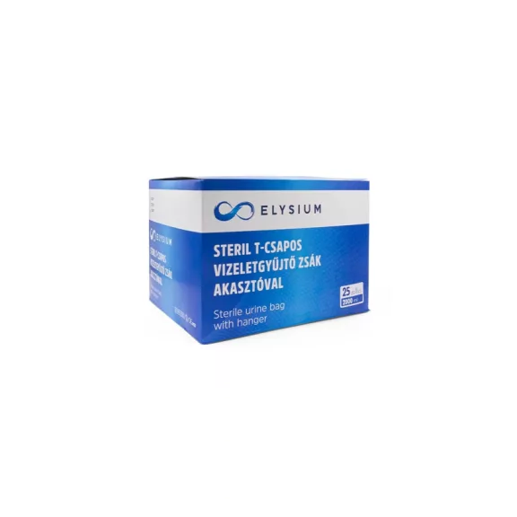 Elysium steril T-csapos vizeletgyűjtő zsák+akasztó 2000 ml