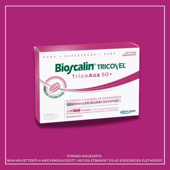 Bioscalin® Tricovel TricoAGE50+ étrend-kiegészítő tabletta 30x Bioscalin® Tricovel TricoAGE50+ étrend-kiegészítő tabletta 30x