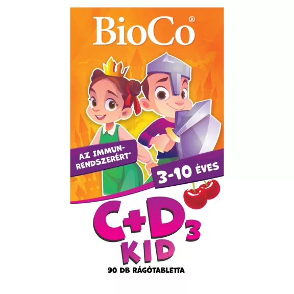 BioCo C+D3-Vitamin Kid Cseresznyés rágótabletta 90 db BioCo C+D3-Vitamin Kid Cseresznyés rágótabletta 90 db