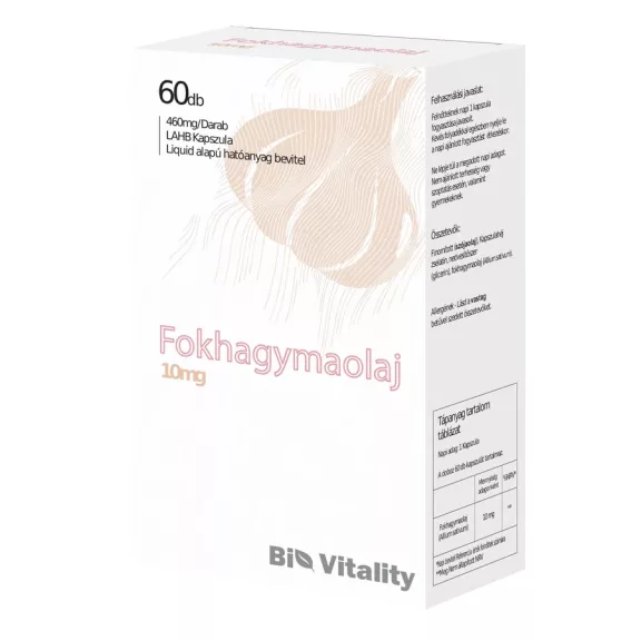 Bio Vitality Fokhagymaolaj kapszula 10 mg - 60X Bio Vitality Fokhagymaolaj kapszula 10 mg - 60X