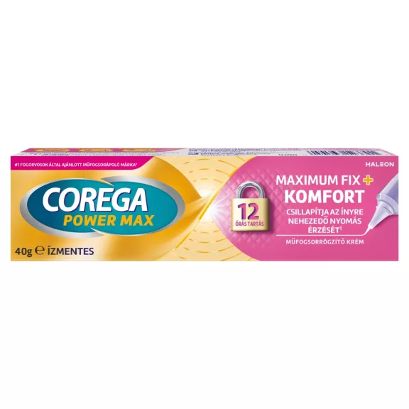 Corega Maximum Fix + Kontroll ízmentes műfogsorrögzítő 40g Corega Maximum Fix + Kontroll ízmentes műfogsorrögzítő 40g
