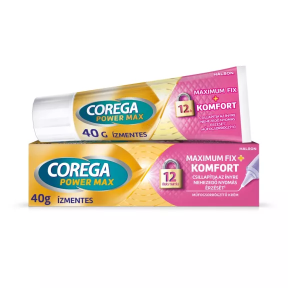 Corega Maximum Fix + Kontroll ízmentes műfogsorrögzítő 40g Corega Maximum Fix + Kontroll ízmentes műfogsorrögzítő 40g