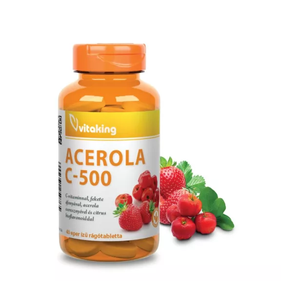 Vitaking Acerola C-500 epres rágótabletta 40 db Vitaking Acerola C-500 epres rágótabletta 40 db