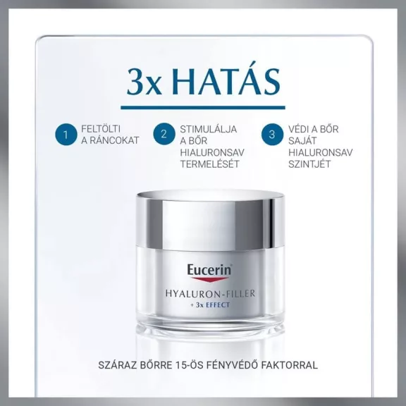 Eucerin Hyaluron-Filler Ráncfeltöltő nappali arckrém száraz bőrre 50 ml Eucerin Hyaluron-Filler Ráncfeltöltő nappali arckrém száraz bőrre 50 ml