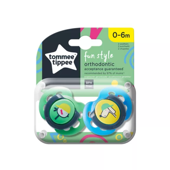Tommee Tippee Fun Style játszócumi 0-6 hó 2 db Tommee Tippee Fun Style játszócumi 0-6 hó 2 db