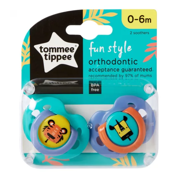 Tommee Tippee Fun Style játszócumi 0-6 hó 2 db Tommee Tippee Fun Style játszócumi 0-6 hó 2 db