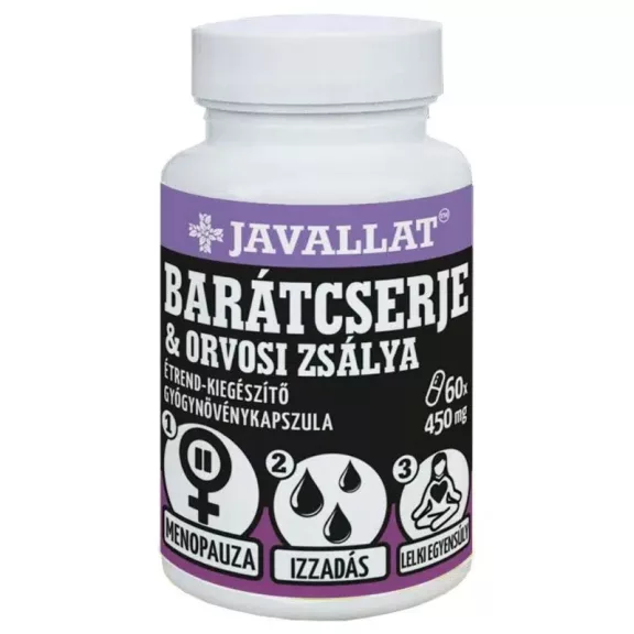 Javallat Barátcserje és Orvosi Zsálya Étrend-Kiegészítő Kapszula 60db Javallat Barátcserje és Orvosi Zsálya Étrend-Kiegészítő Kapszula 60db