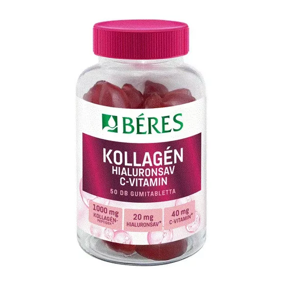 Béres Kollagén Hialuronsav C-vitamin gumitabletta 50 db Béres Kollagén Hialuronsav C-vitamin gumitabletta 50 db