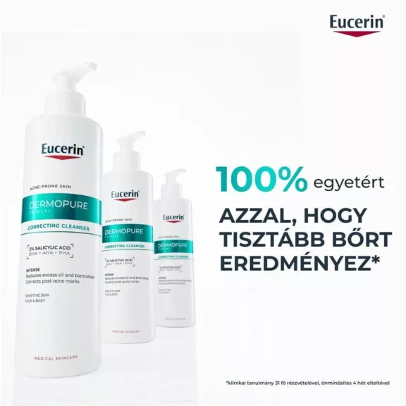 Eucerin Dermopure Clinical Correcting Cleanser Mélytisztító Gél Arcra és Testre 400 ml