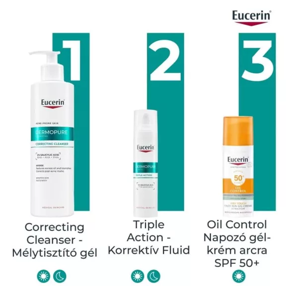 Eucerin Dermopure Clinical Correcting Cleanser Mélytisztító Gél Arcra és Testre 400 ml