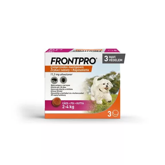 Frontpro 11 mg rágótabletta kutyáknak 2-4 kg 3 db Frontpro 11 mg rágótabletta kutyáknak 2-4 kg 3 db