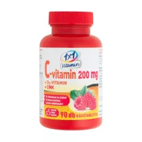   1x1 Vitaday C-vitamin 200 mg + D3-vitamin + cink rágótabletta málna ízű 90 db