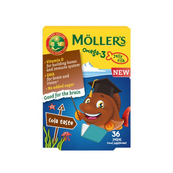 Möller's omega-3 + D3 gumivitamin gyermekeknek kóla ízű 36 db Möller's omega-3 + D3 gumivitamin gyermekeknek kóla ízű 36 db