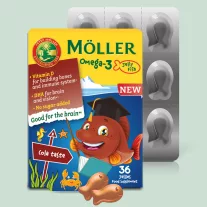   Möller's omega-3 + D3  gumivitamin gyermekeknek kóla ízű 36 db