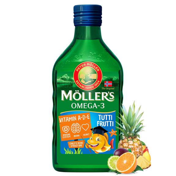 Möller's Omega-3 halolaj tutti frutti ízű 250 ml Möller's Omega-3 halolaj tutti frutti ízű 250 ml