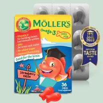 Möller's Omega-3 eper ízű gumivitamin 36 db