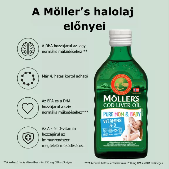 Möller's Mom Baby Tőkehalmáj olaj 250 ml Möller's Mom Baby Tőkehalmáj olaj 250 ml