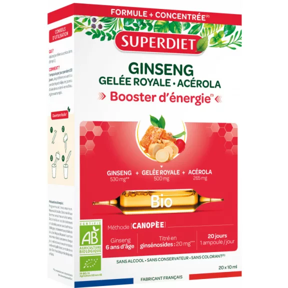Superdiet Bio Ginzeng+méhpempő ampulla 20x10 ml Superdiet Bio Ginzeng+méhpempő ampulla 20x10 ml
