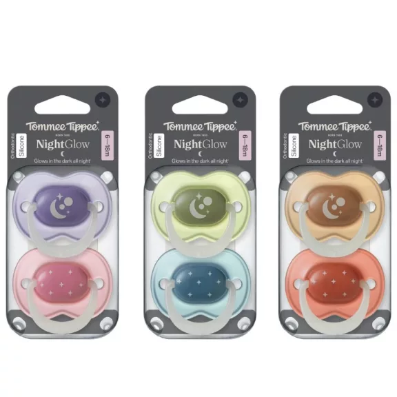Tommee Tippee NightGlow éjszakai nyugtató cumi sterilizáló tokkal 6-18 hó 2 db Tommee Tippee NightGlow éjszakai nyugtató cumi sterilizáló tokkal 6-18 hó 2 db