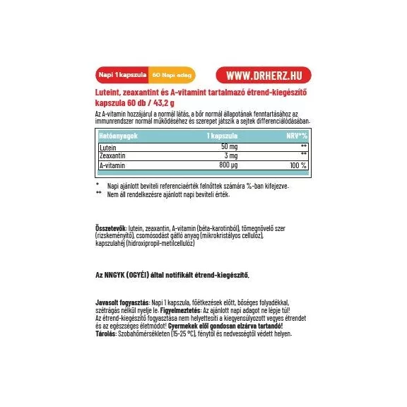 Dr. Herz Lutein 50 mg Max 60 db Dr. Herz Lutein 50 mg Max 60 db