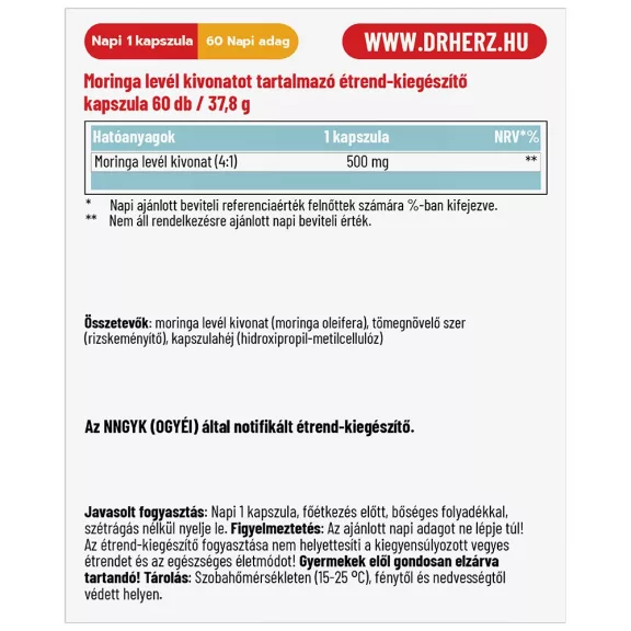 Dr. Herz Moringa 500 mg 60 db Dr. Herz Moringa 500 mg 60 db