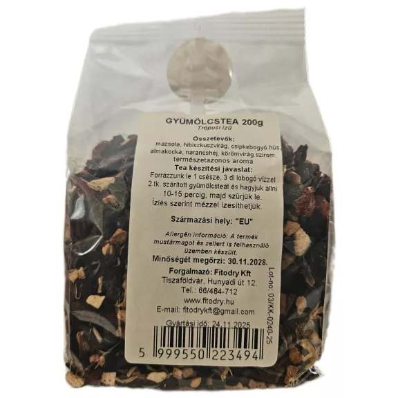 Fitodry gyümölcstea keverék trópusi ízű 200 g Fitodry gyümölcstea keverék trópusi ízű 200 g